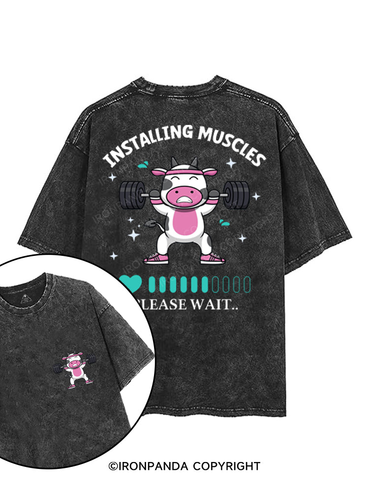 INSTALLING MUSCLES PLEASE WAIT printed Gym Shirt