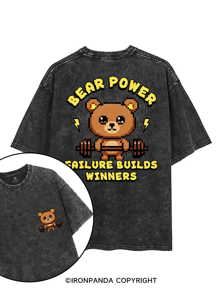 BEAR POWER FAILURE BUILDS WINNERS printed Gym Shirt
