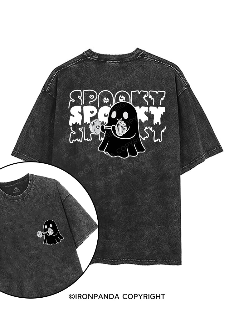 SPOOKY SPOOKY SPOOKY printed Gym Shirt