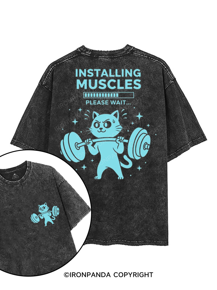 INSTALLING MUSCLES PLEASE WAIT printed Gym Shirt