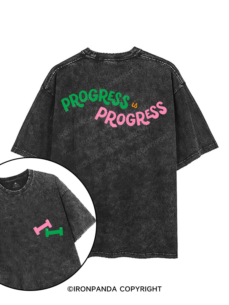 PROGRESS IS PROGRESS printed Gym Shirt