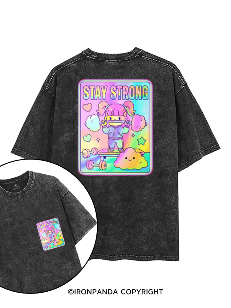 STAY STRONG printed Gym Shirt