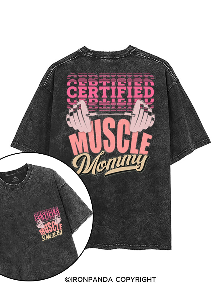 CERTIFIED MUSCLE MOMMY printed Gym Shirt