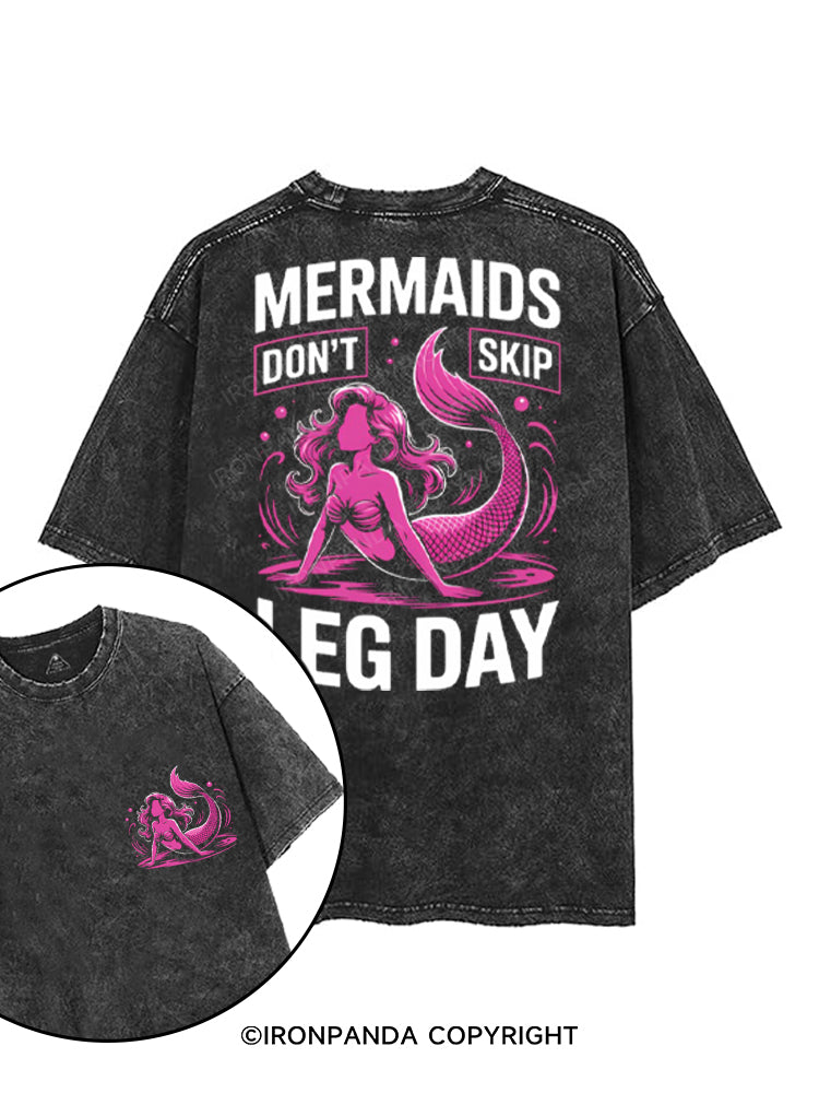 MERMAIDS DON'T SKIP LEG DAY printed Gym Shirt