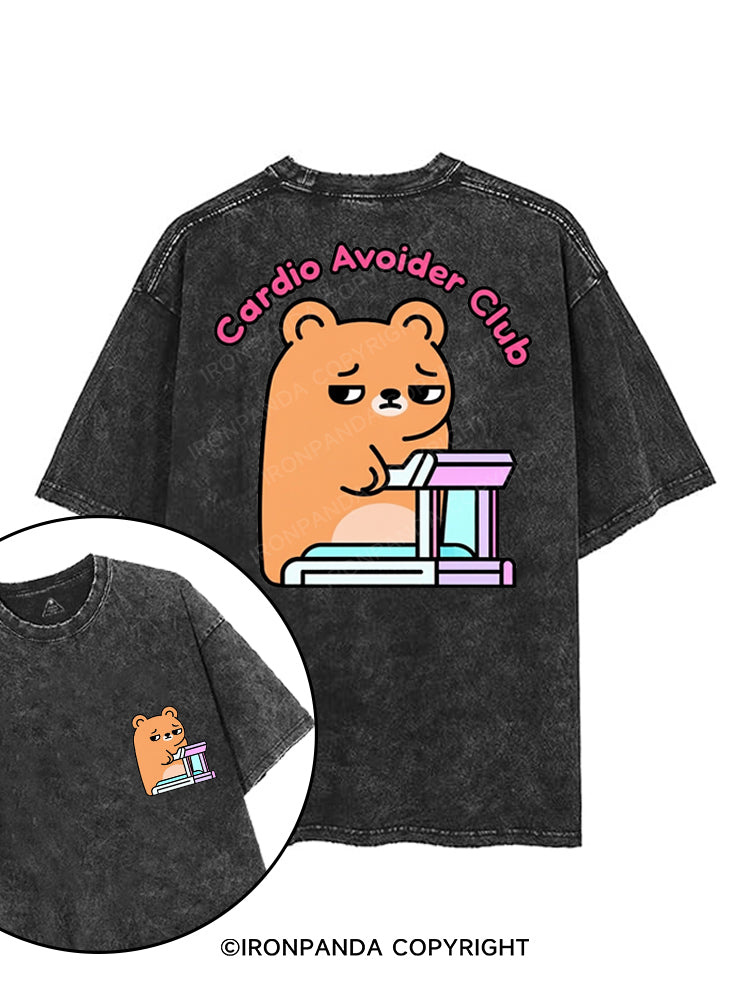 CARDIO AVOIDER CLUB printed Gym Shirt