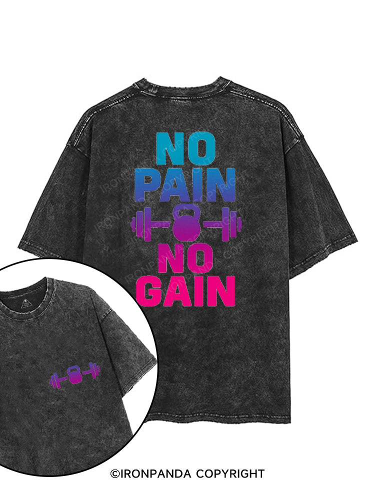 NO PAIN NO GAIN printed Gym Shirt