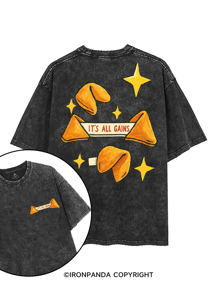 IT'S ALL GAINS printed Gym Shirt