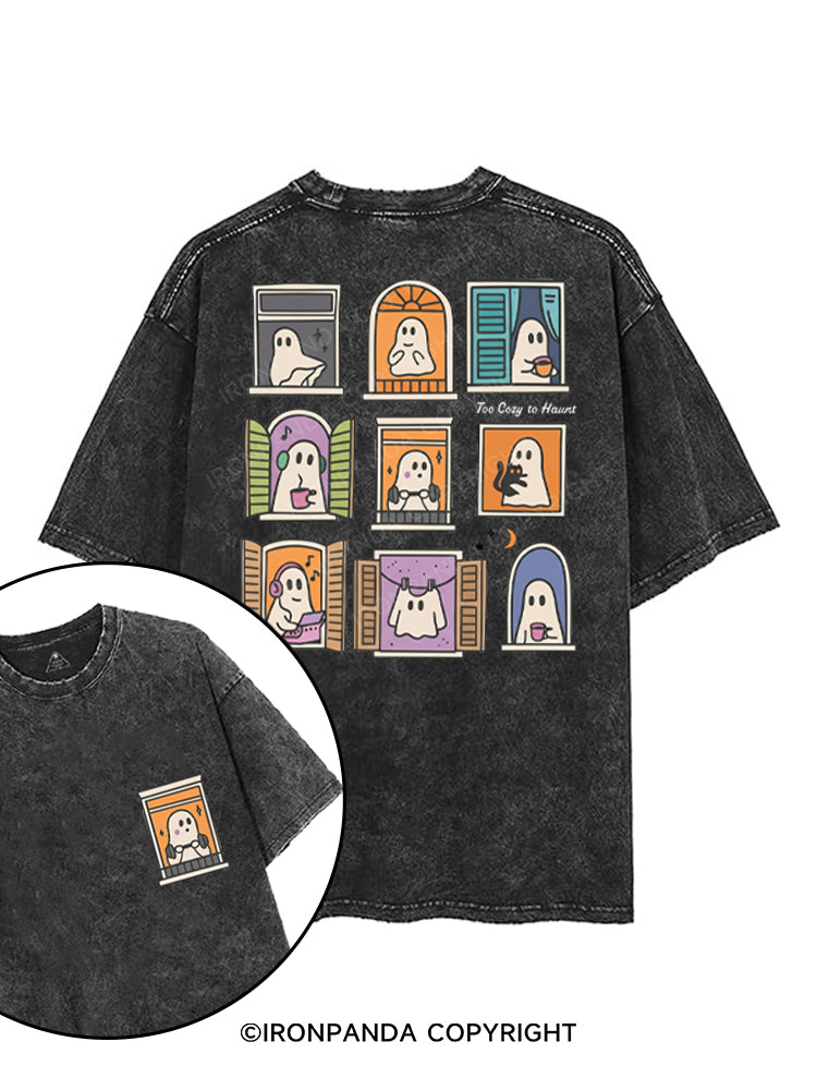 TOO COZY TO HAUNT printed Gym Shirt
