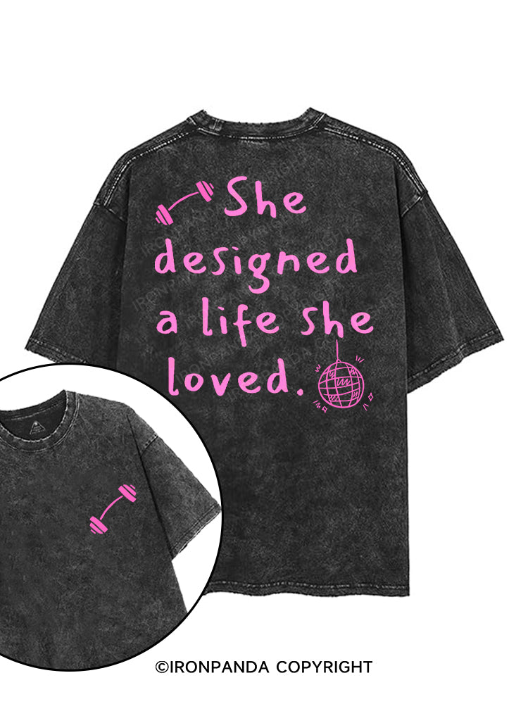 SHE DESIGNED A LIFE SHE LOVED printed Gym Shirt