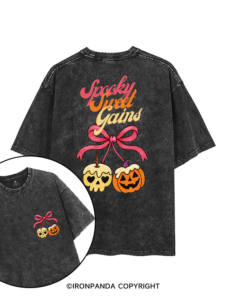 SPOOKY SWEET GAINS printed Gym Shirt