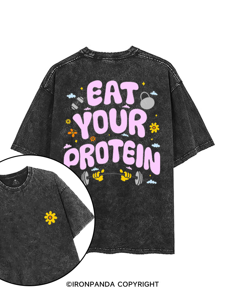 EAT YOUR PROTEIN printed Gym Shirt