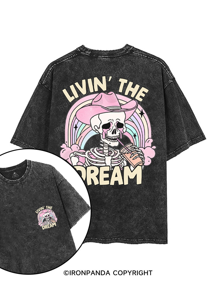 LIVIN' THE DREAM printed Gym Shirt