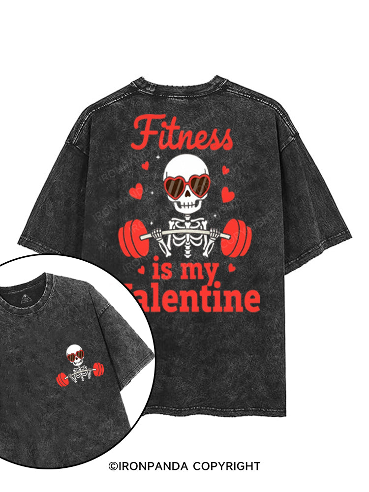 FITNESS IS MY VALENTINE printed Gym Shirt