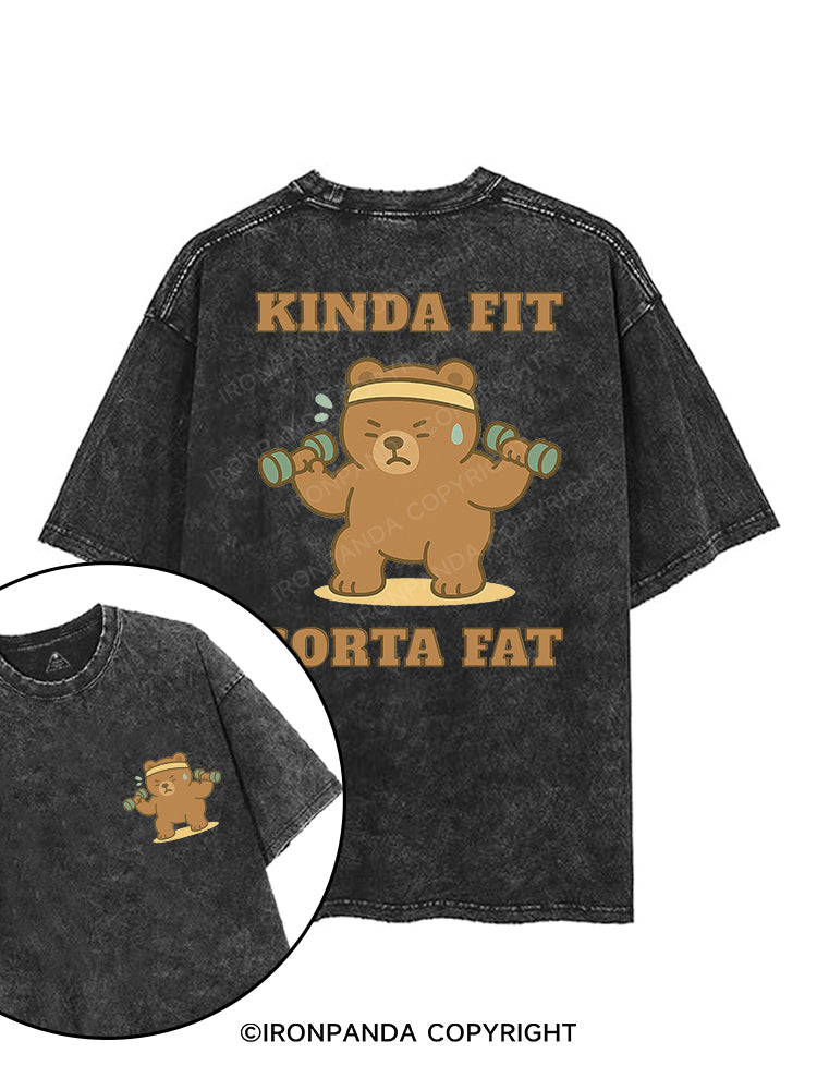 KINDA FIT SORTA FAT printed Gym Shirt