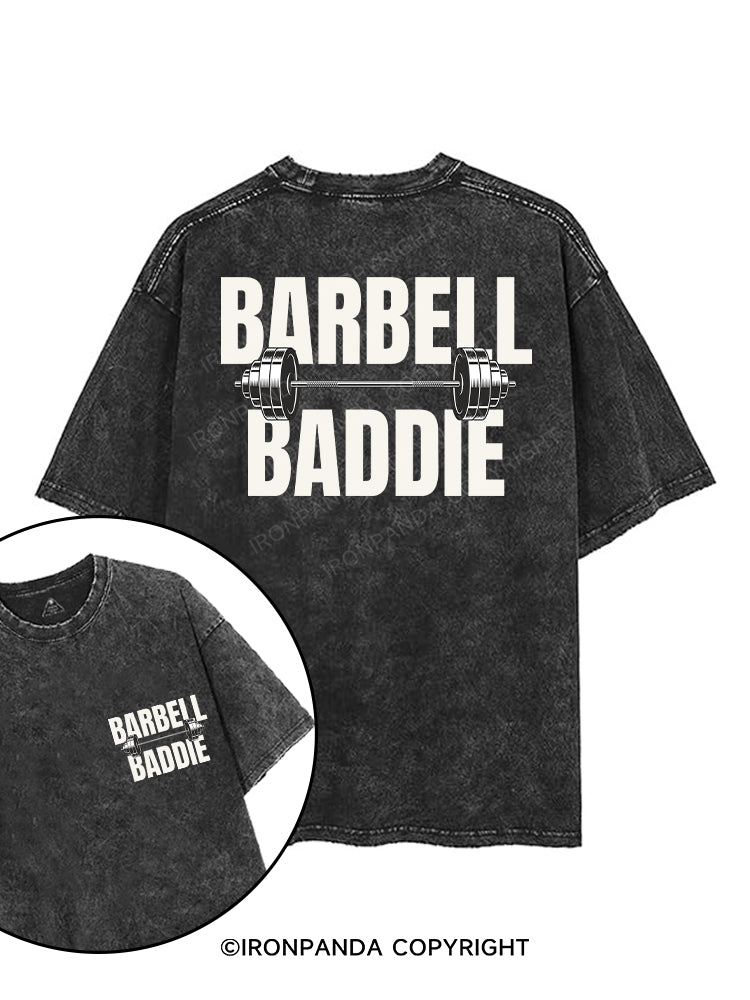 BARBELL BADDIE printed Gym Shirt