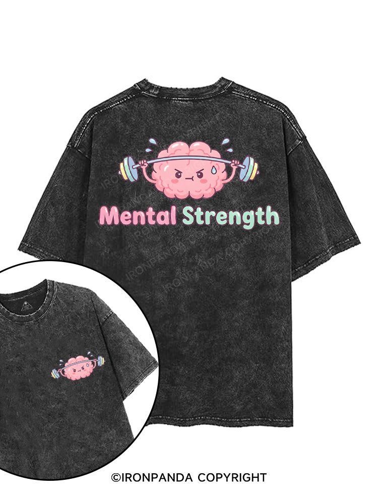 MENTAL STRENGTH printed Gym Shirt