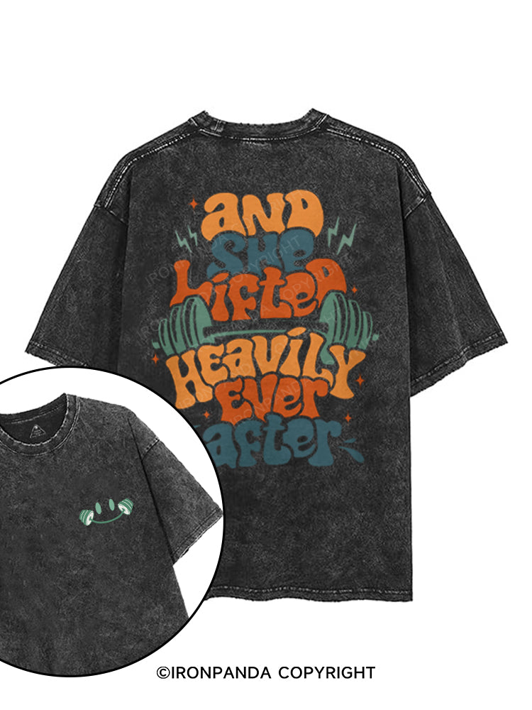 AND SHE LIFTED HEAVILY EVER AFTER printed Gym Shirt
