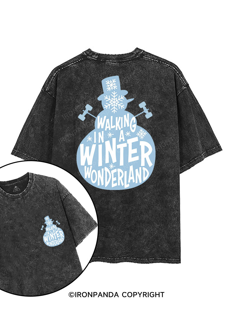 WALKING IN A WINTER WONDERLAND printed Gym Shirt