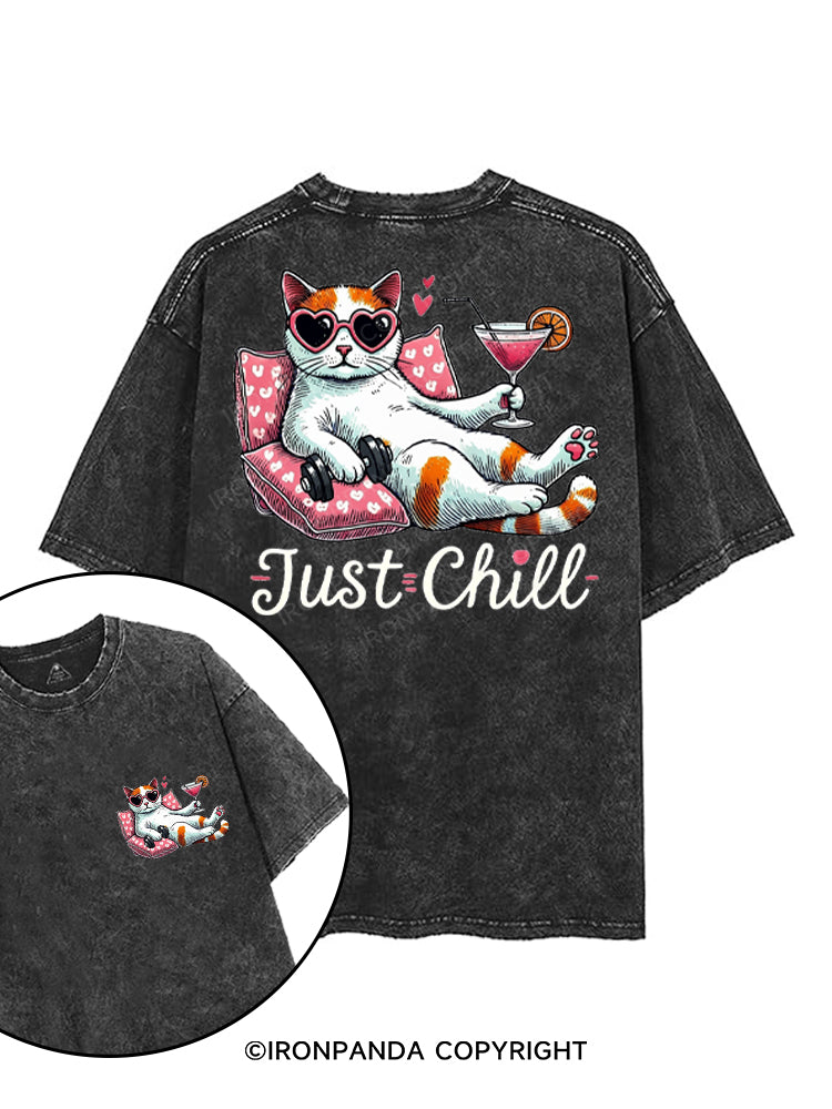 JUST CHILL printed Gym Shirt