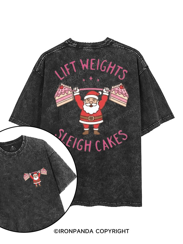 LIFT WEIGHTS SLEIGH CAKES printed Gym Shirt