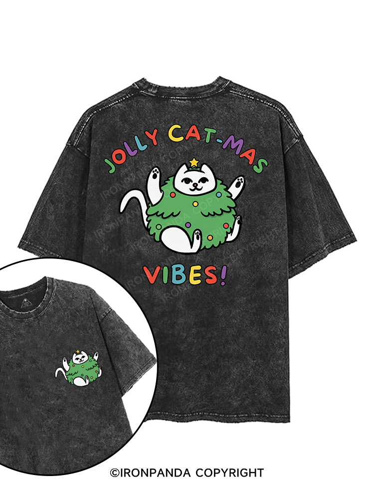 JOLLY CAT-MAS VIBES! printed Gym Shirt