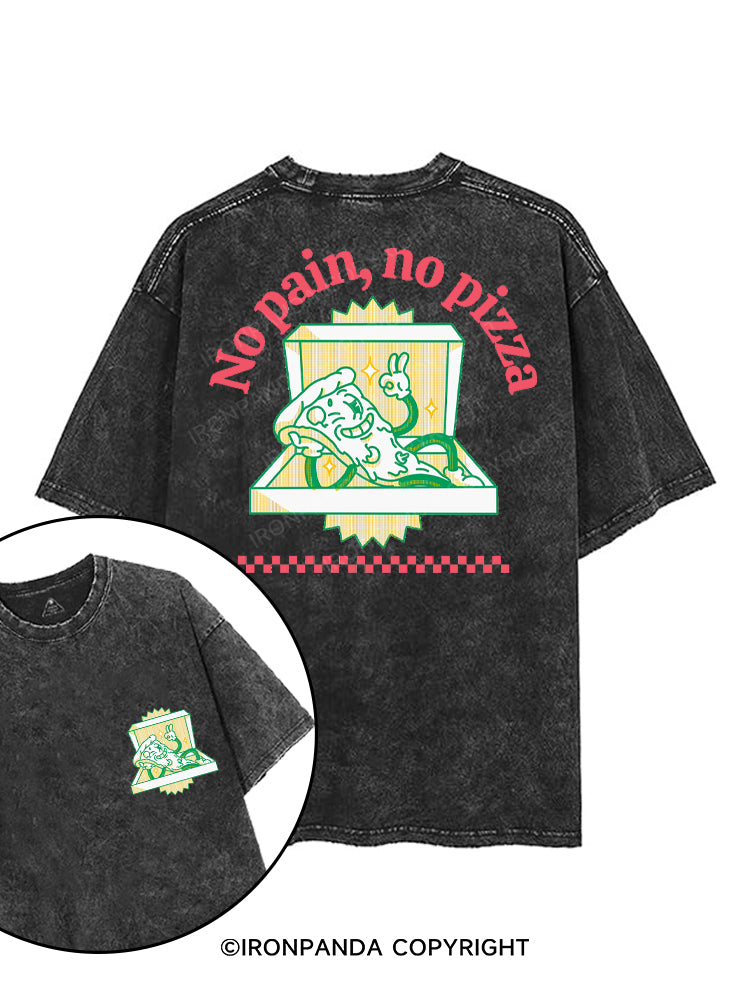 NO PAIN NO PIZZA printed Gym Shirt