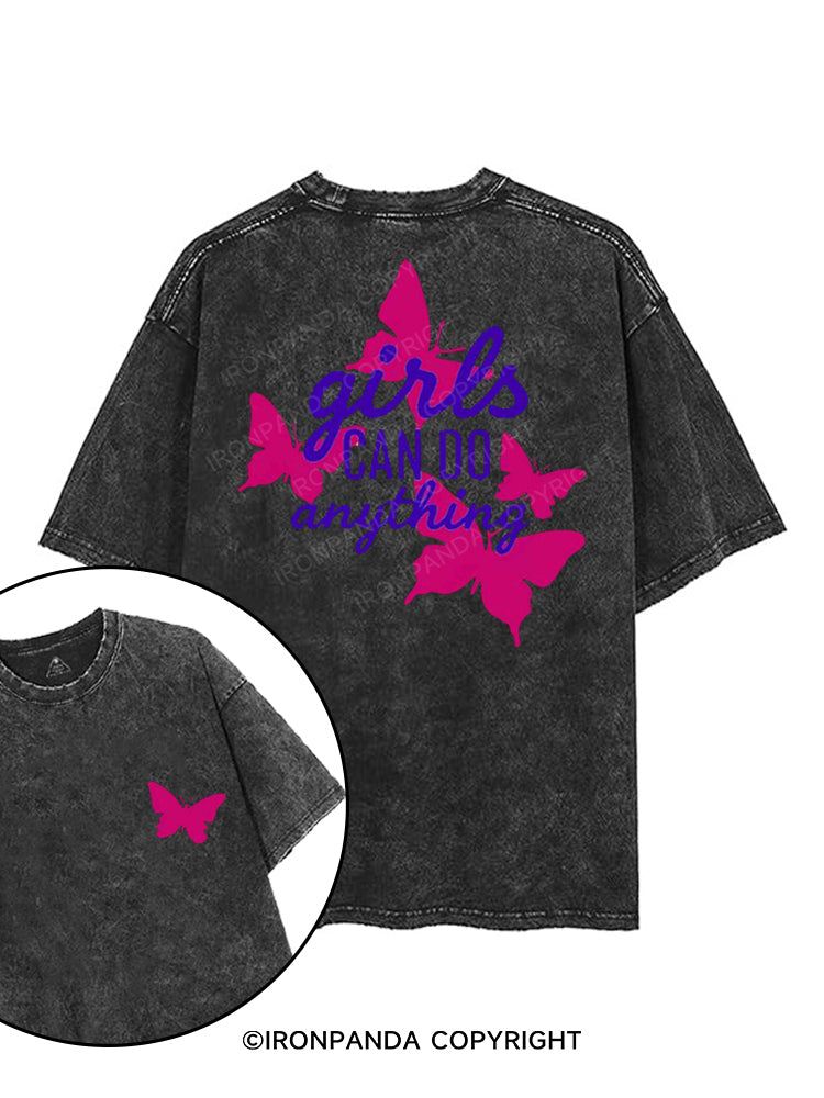 GIRLS CAN DO ANYTHING printed Gym Shirt