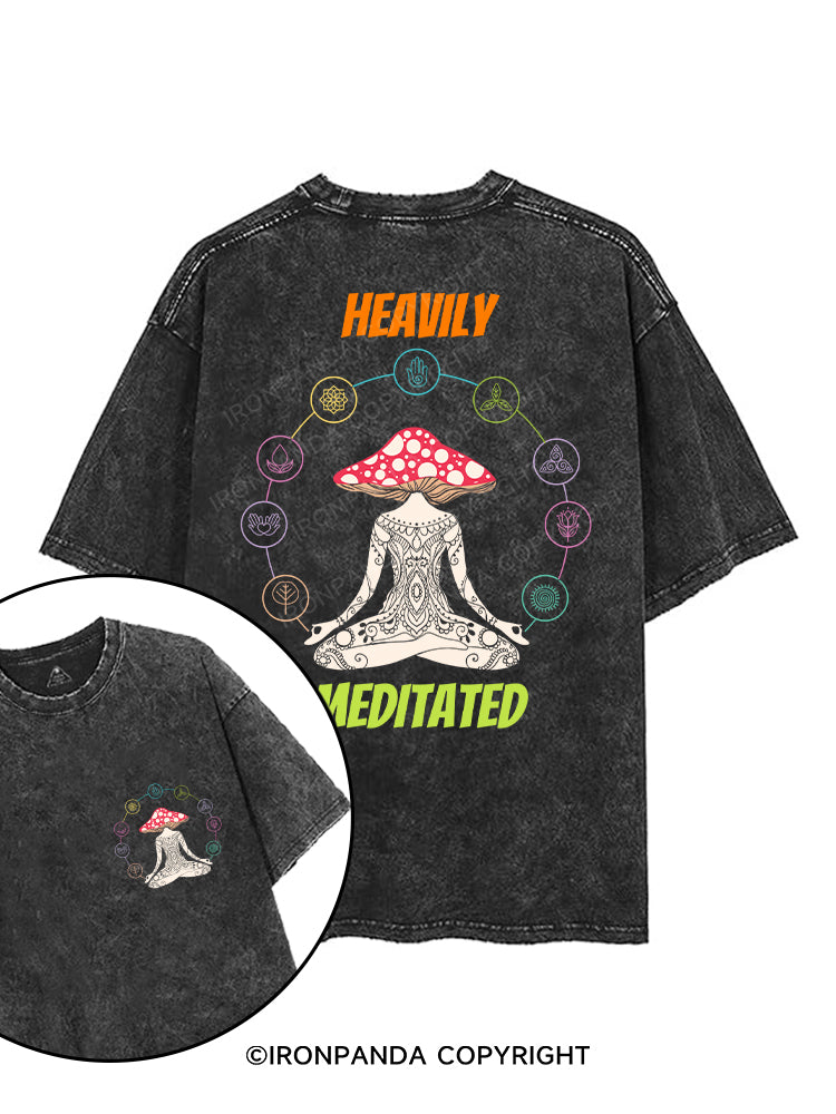 HEAVILY MEDITATED printed Gym Shirt
