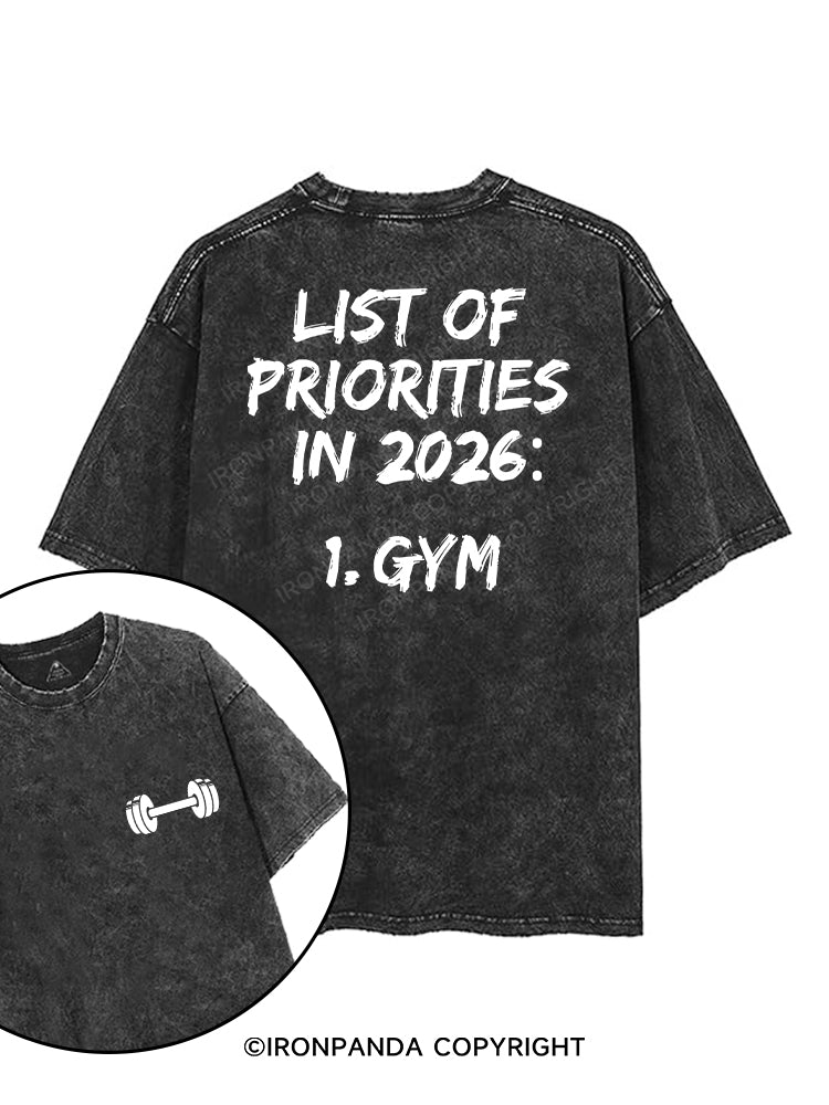 LIST OF PRIORITIES IN 2026 printed Gym Shirt