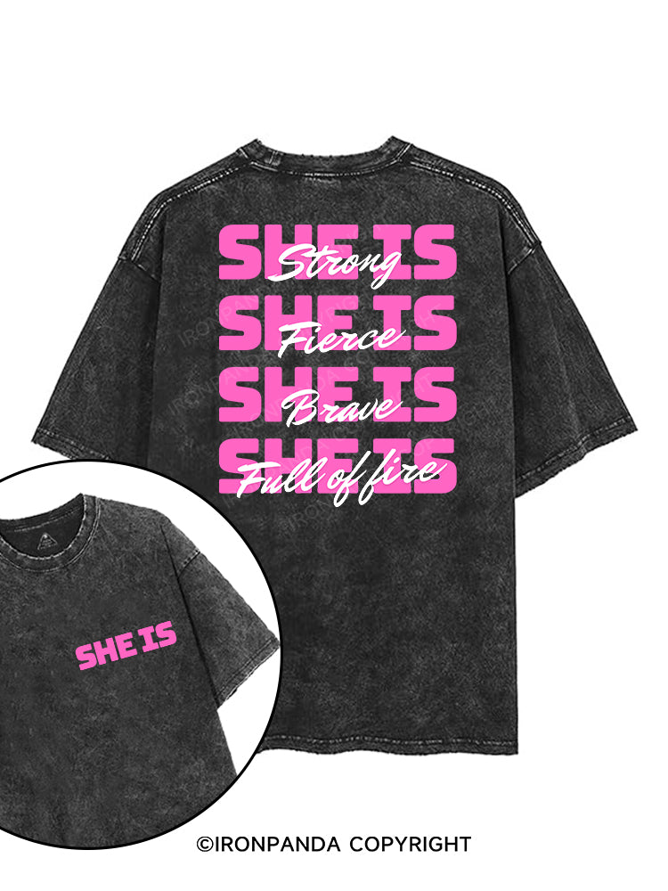 SHE IS printed Gym Shirt
