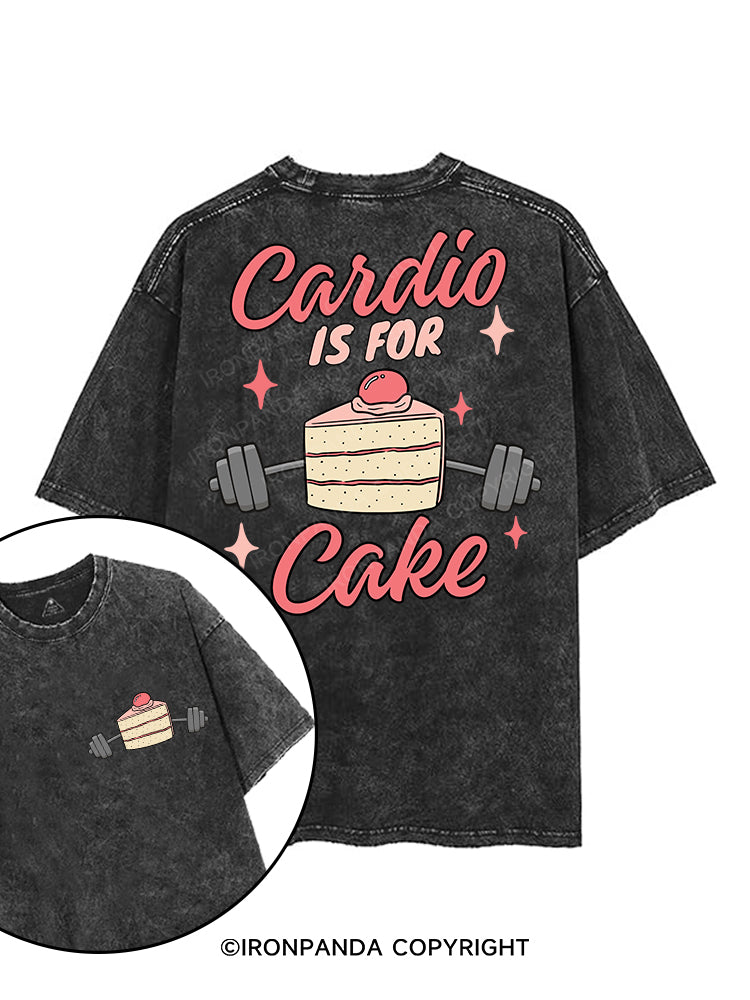 CARDIO IS FOR CAKE printed Gym Shirt