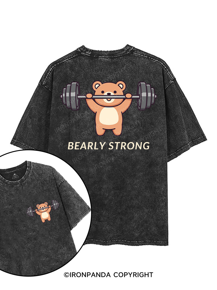 BEARLY STRONG printed Gym Shirt