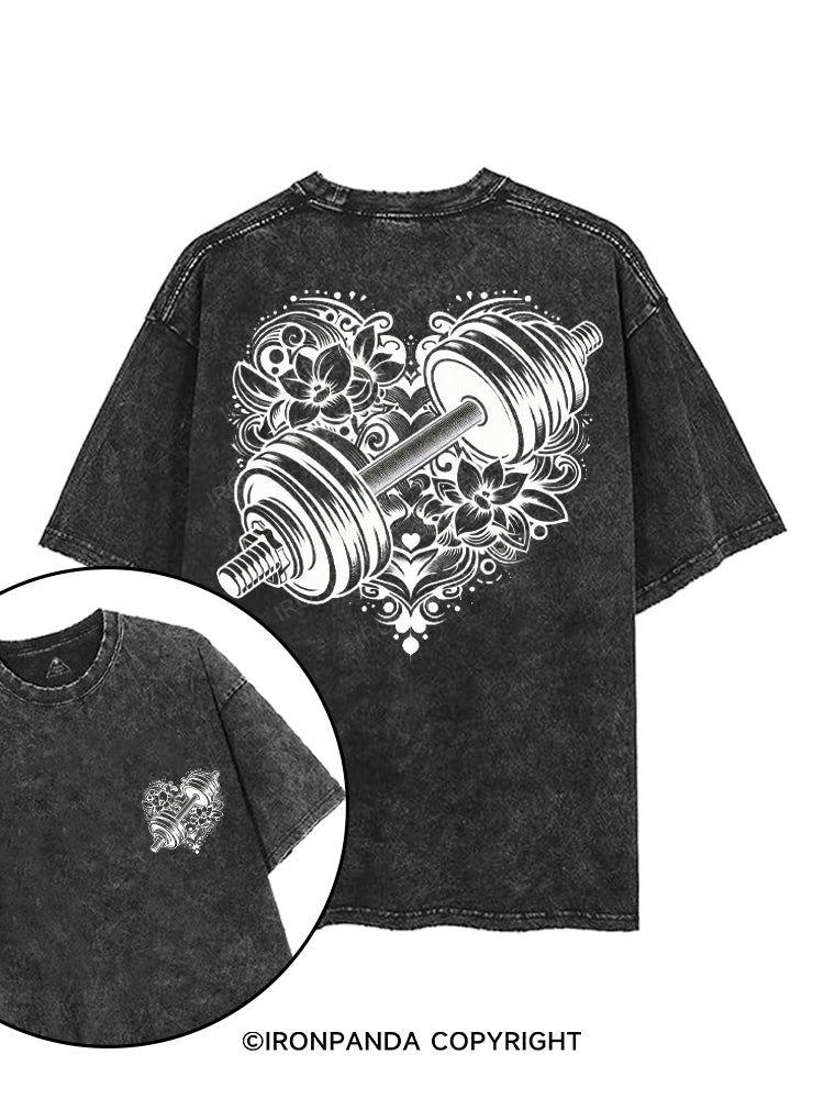 BARBELLS IN BLOOM printed Gym Shirt