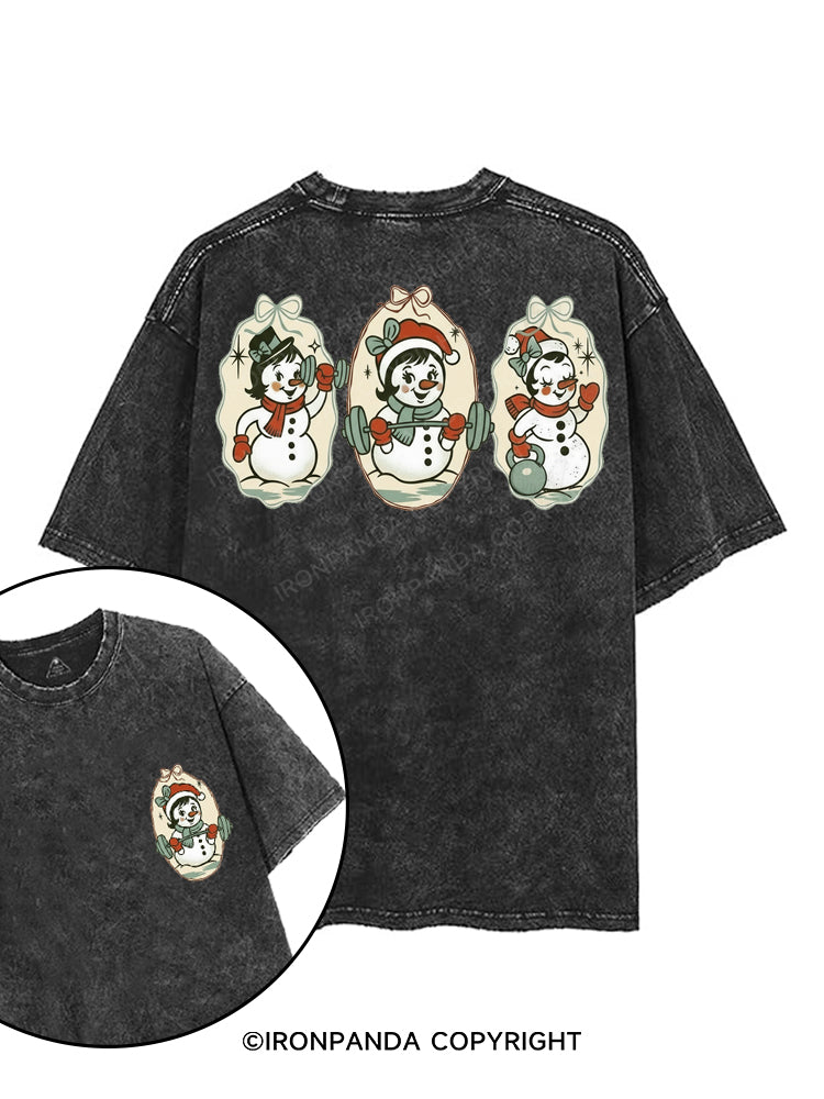 Festive Frosty Fitness printed Gym Shirt