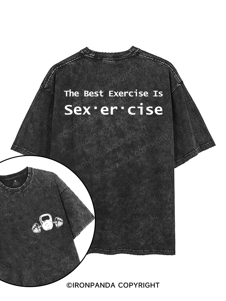 THE BEST EXERCISE IS SEX·ER·CISE printed Gym Shirt
