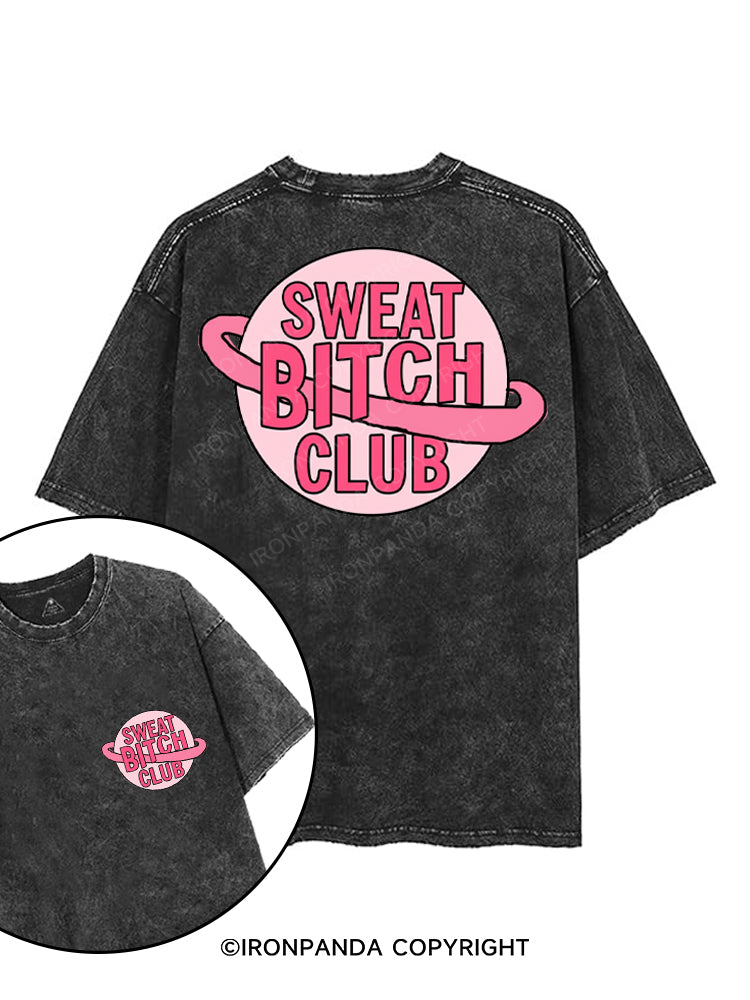 SWEAT BITCH CLUB printed Gym Shirt
