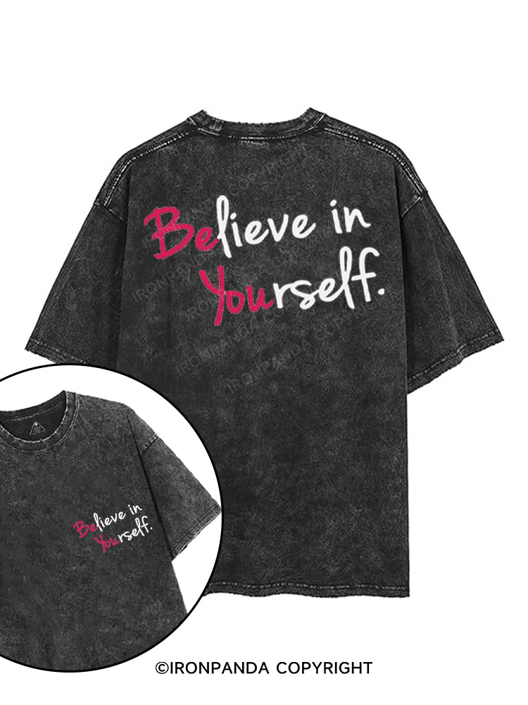 BELIEVE IN YOURSELF printed Gym Shirt