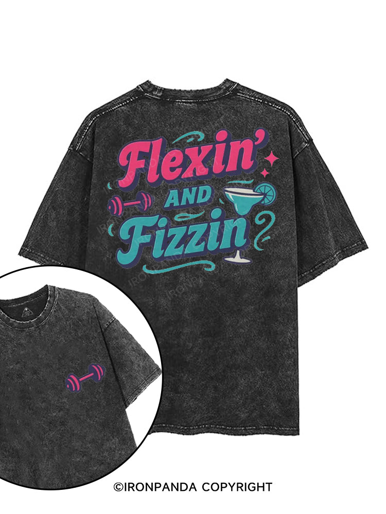 FLEXIN' AND FIZZIN printed Gym Shirt