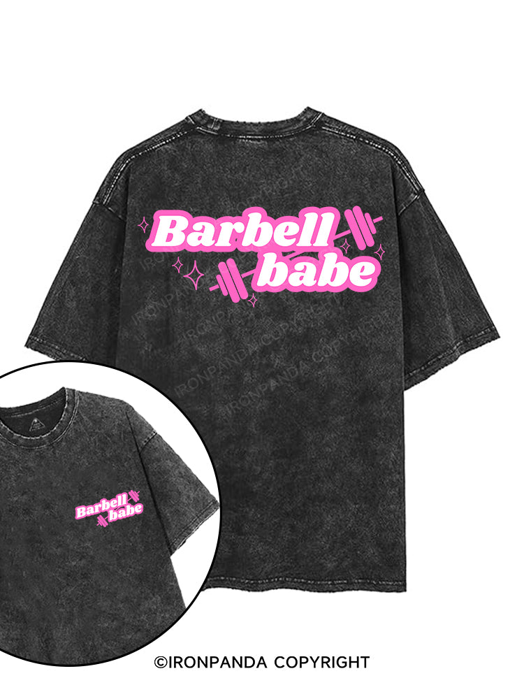 BARBELL BABE printed Gym Shirt