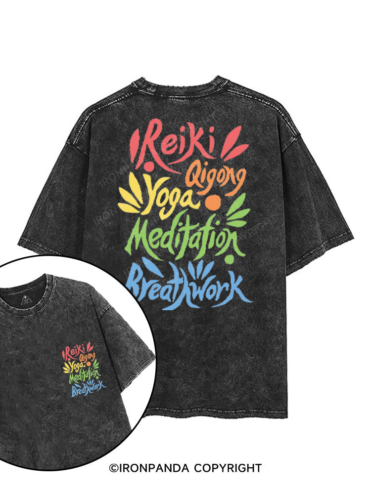 REIKI QIGONG YOGA MEDITATION BREATHWORK printed Gym Shirt