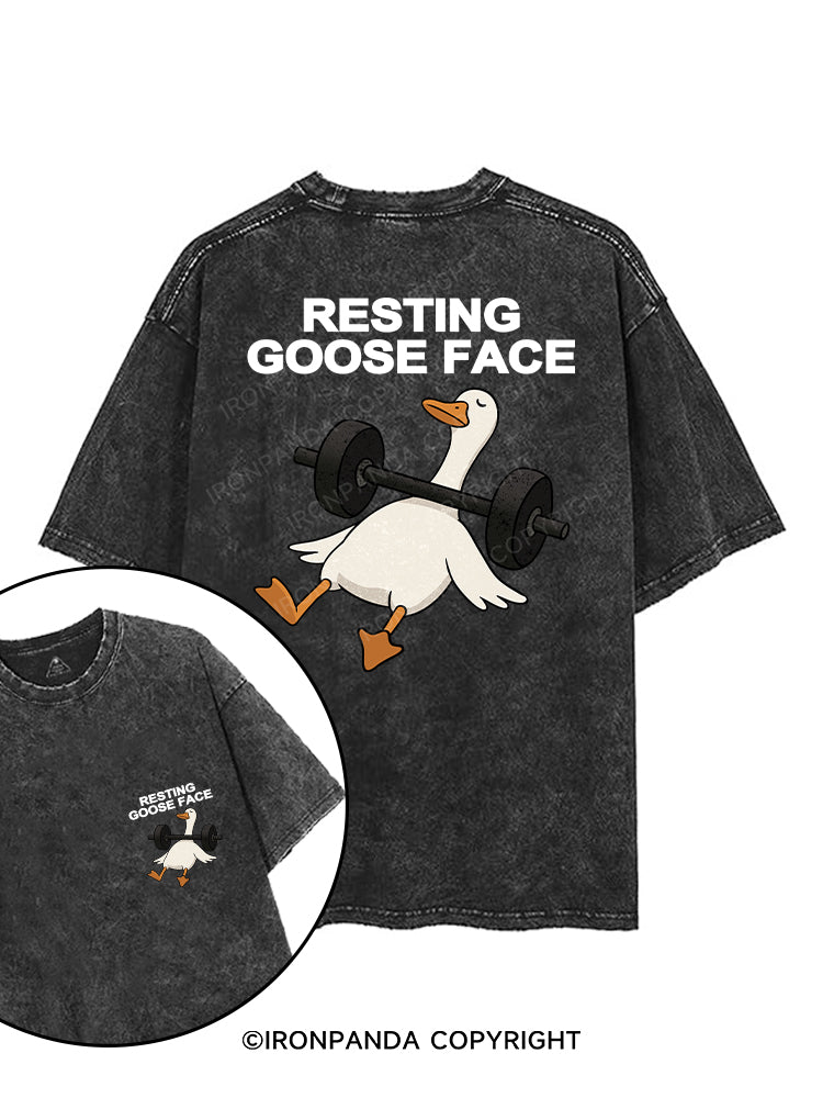 RESTING GOOSE FACE printed Gym Shirt