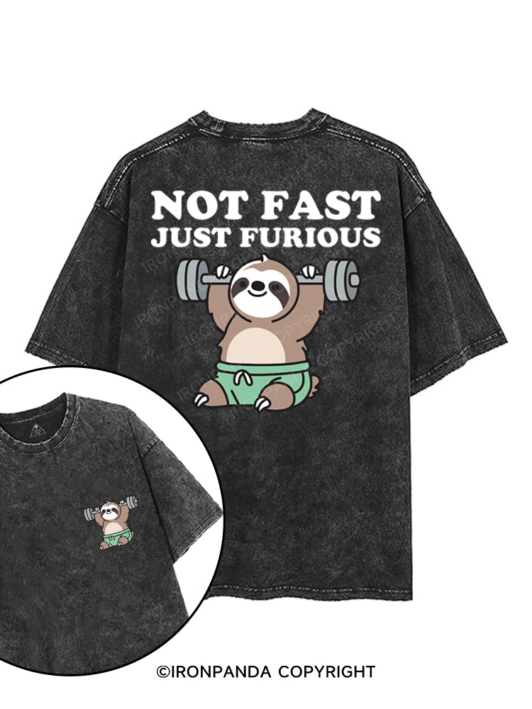 NOT FAST JUST FURIOUS printed Gym Shirt