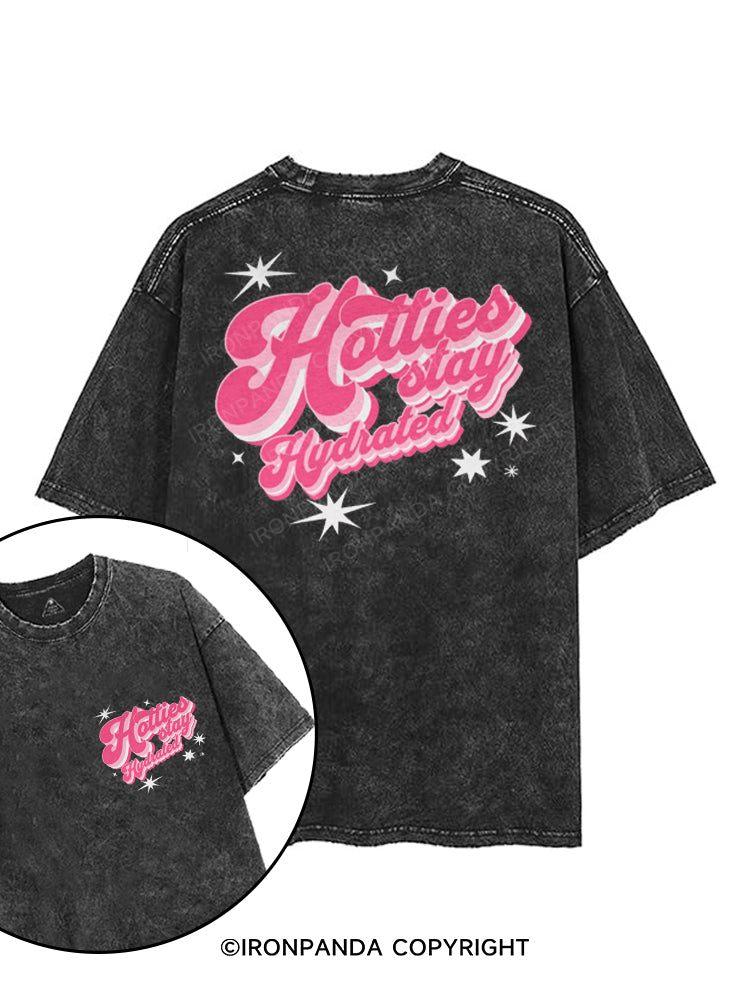 HOTTIES STAY HYDRATED printed Gym Shirt