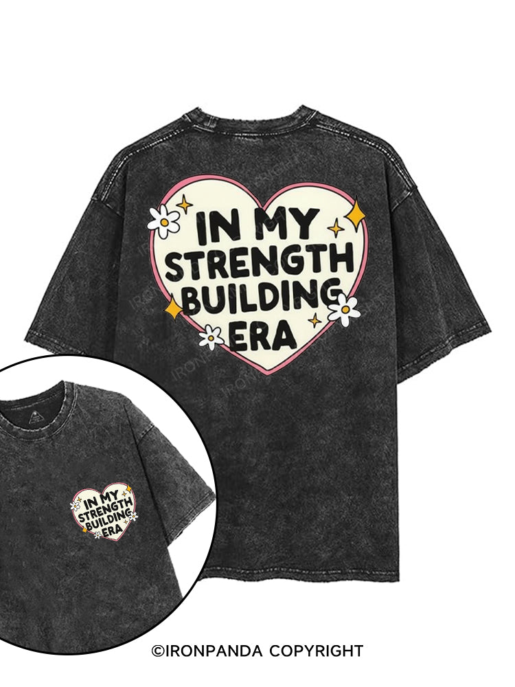 IN MY STRENGTH BUILDING ERA printed Gym Shirt