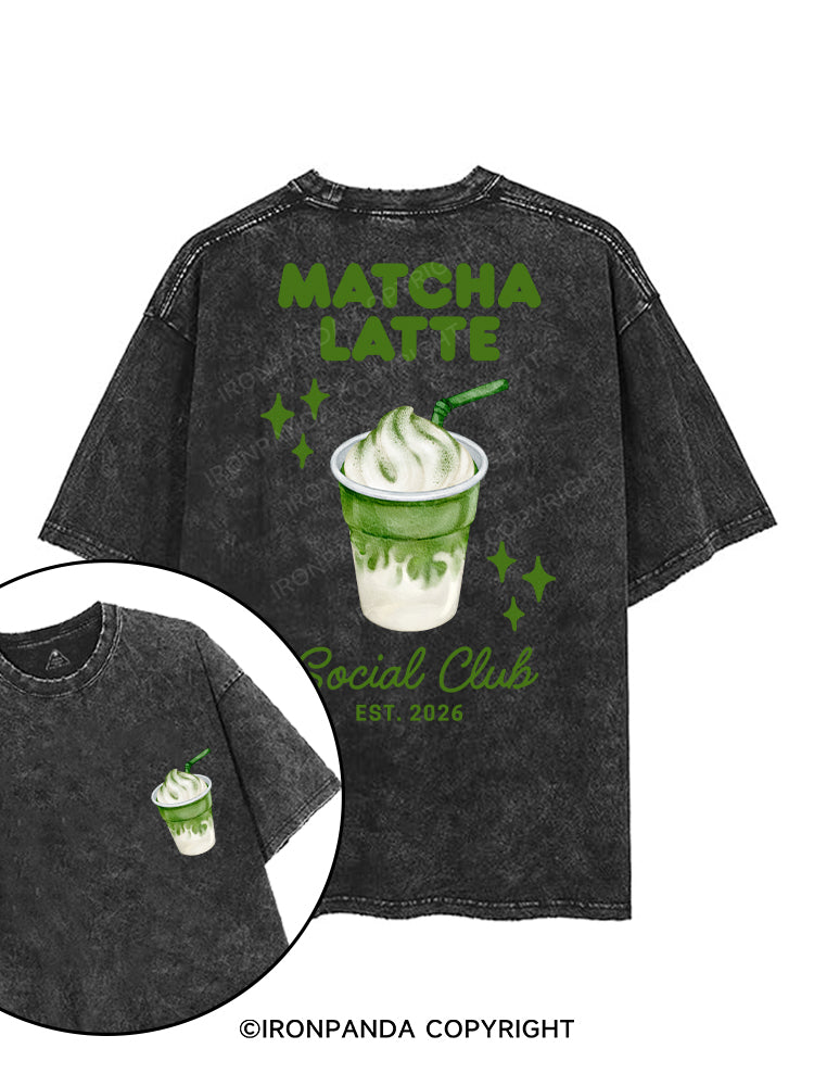 MATCHA LATTE SOCIAL CLUB printed Gym Shirt