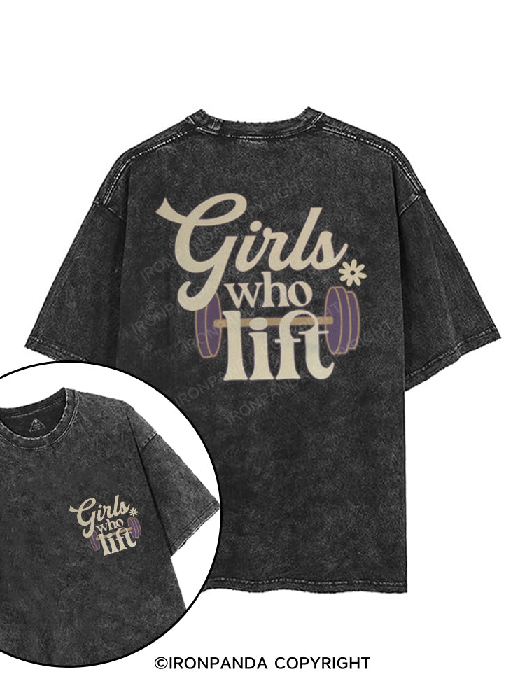 GIRLS WHO LIFT printed Gym Shirt