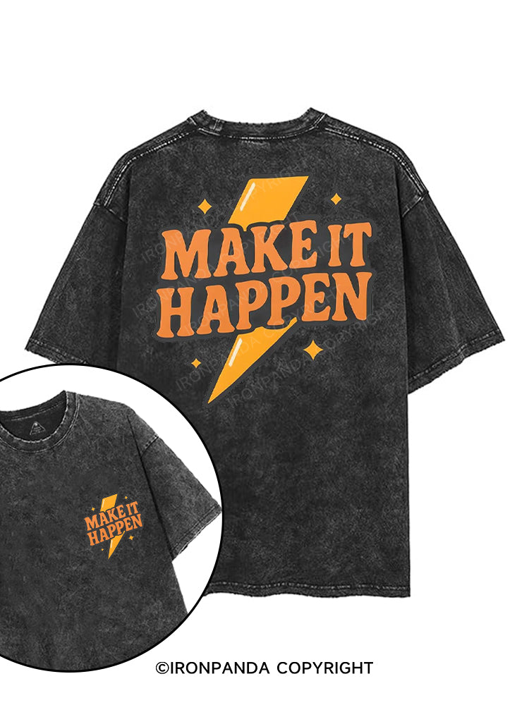 MAKE IT HAPPEN printed Gym Shirt