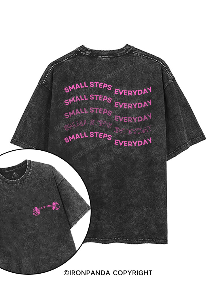 SMALL STEPS EVERYDAY printed Gym Shirt