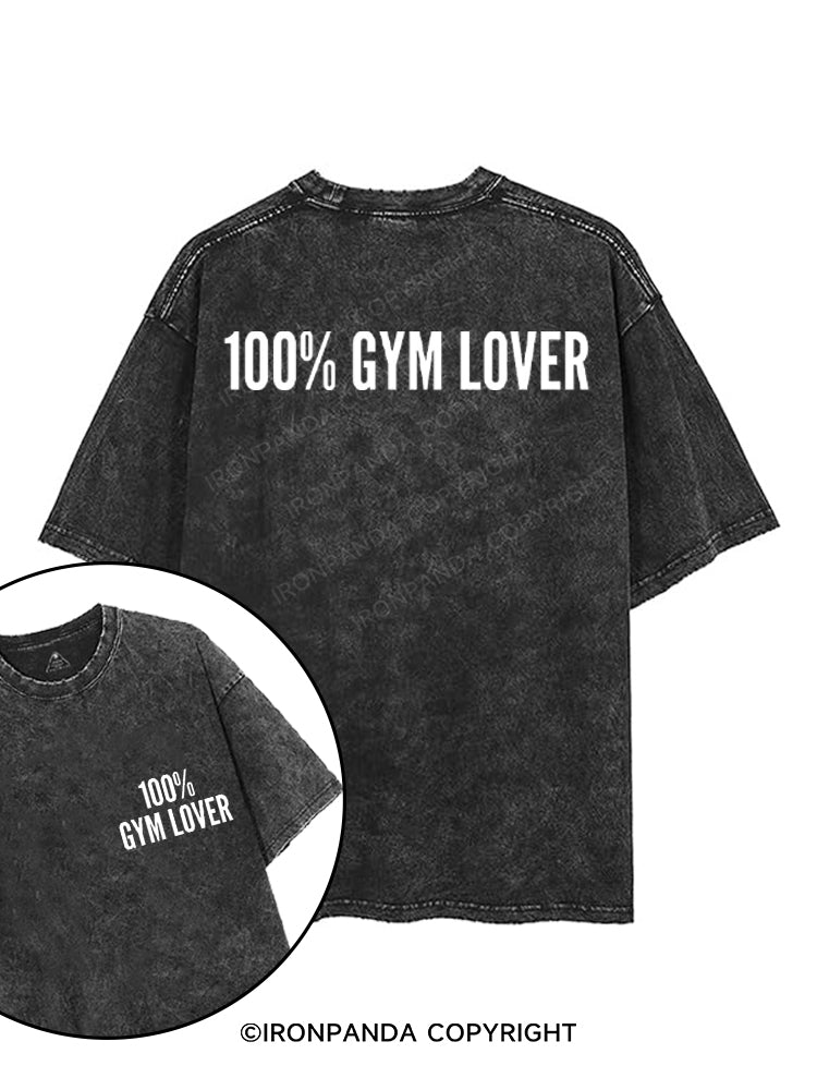 100% GYM LOVER printed Gym Shirt