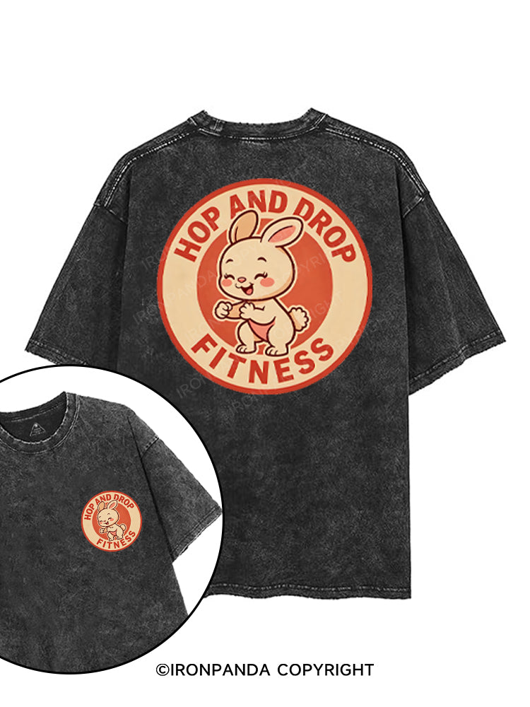 HOP AND DROP FITNESS printed Gym Shirt